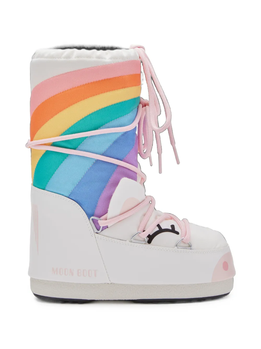 Moon Boot Kids Icon Junior Unicorn rainbow-motif snow boots - Bianco