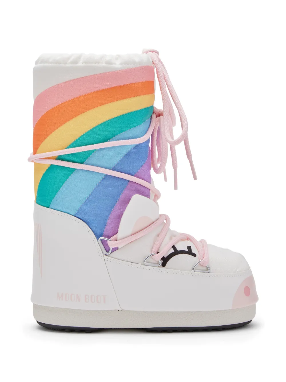 Moon Boot Kids Icon Junior Unicorn rainbow-motif snow boots - Bianco