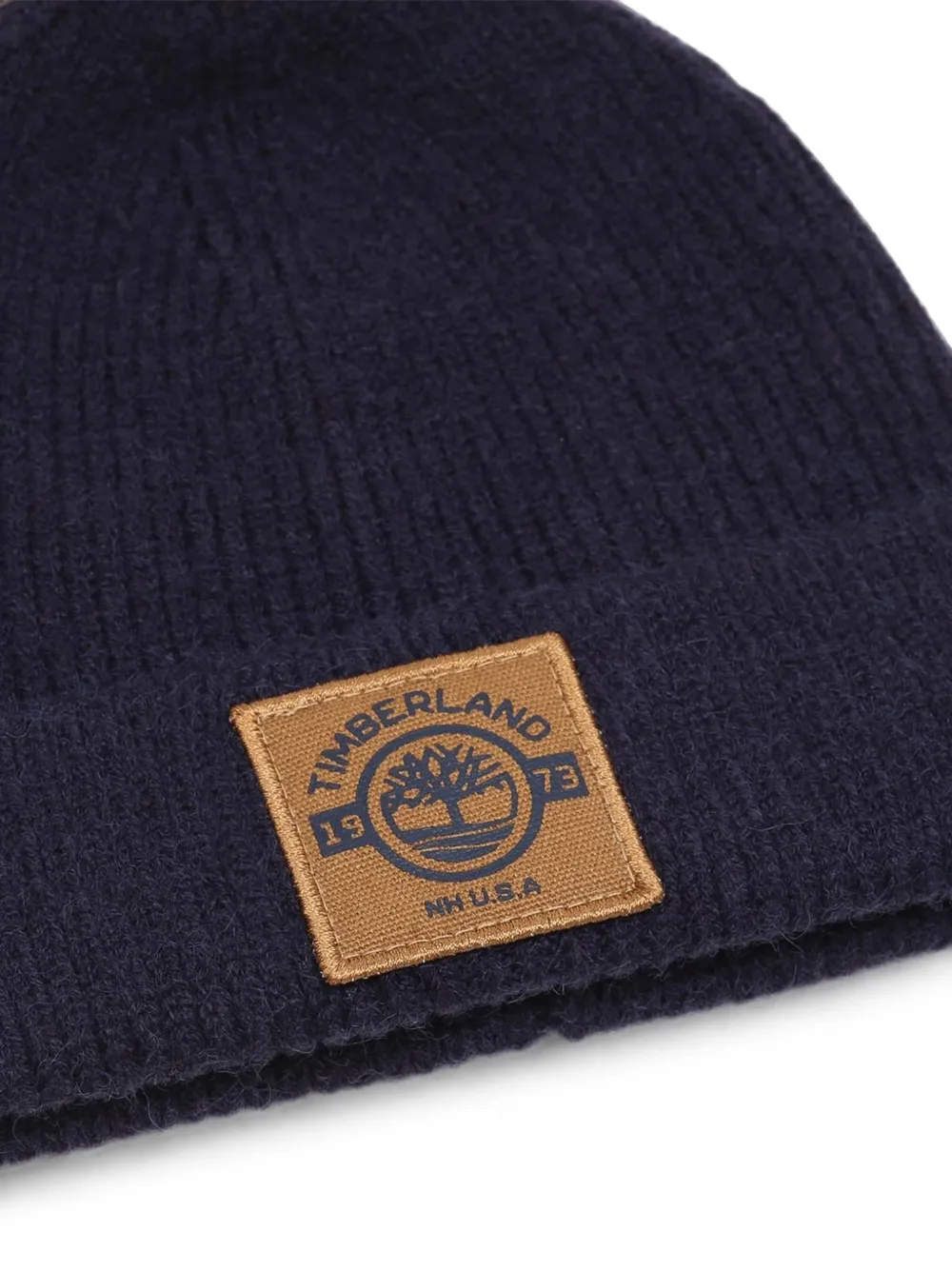 Timberland Kids Muts met pompon en logo-patch Blauw