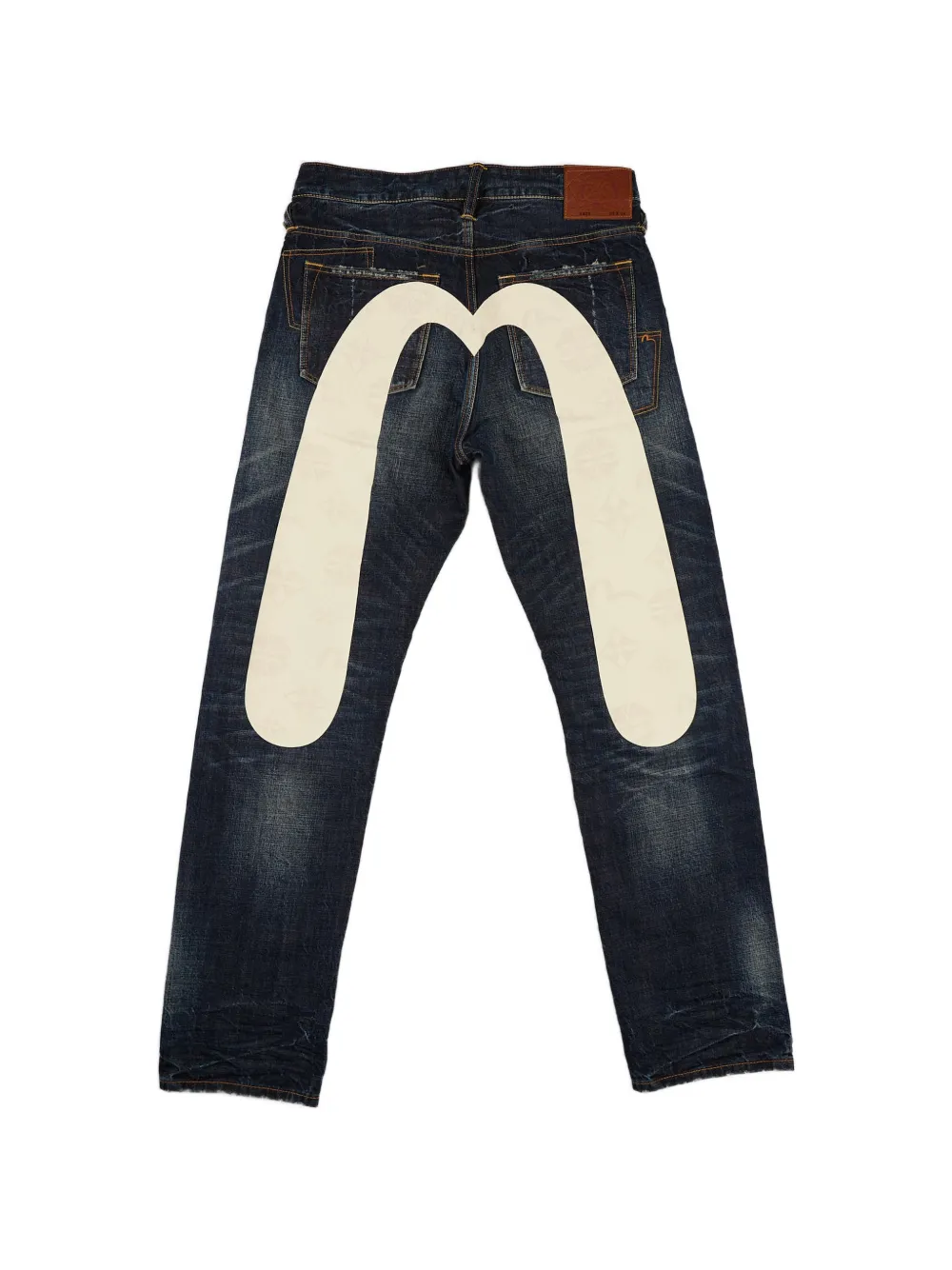 EVISU Kamon Daicock jeans met print en whisker-effect Blauw