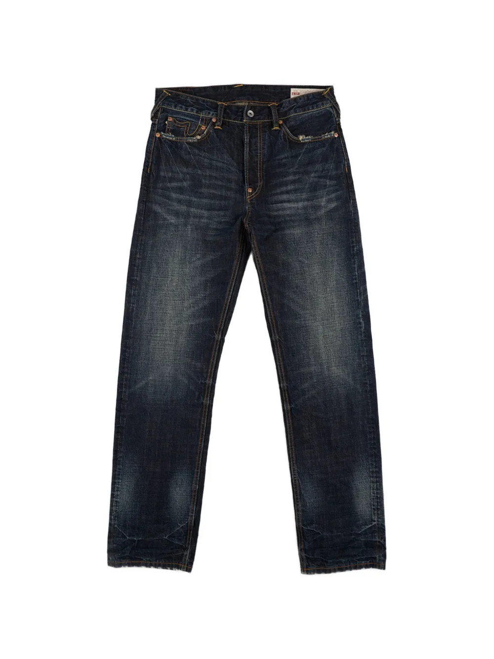 EVISU Kamon Daicock print whiskered jeans