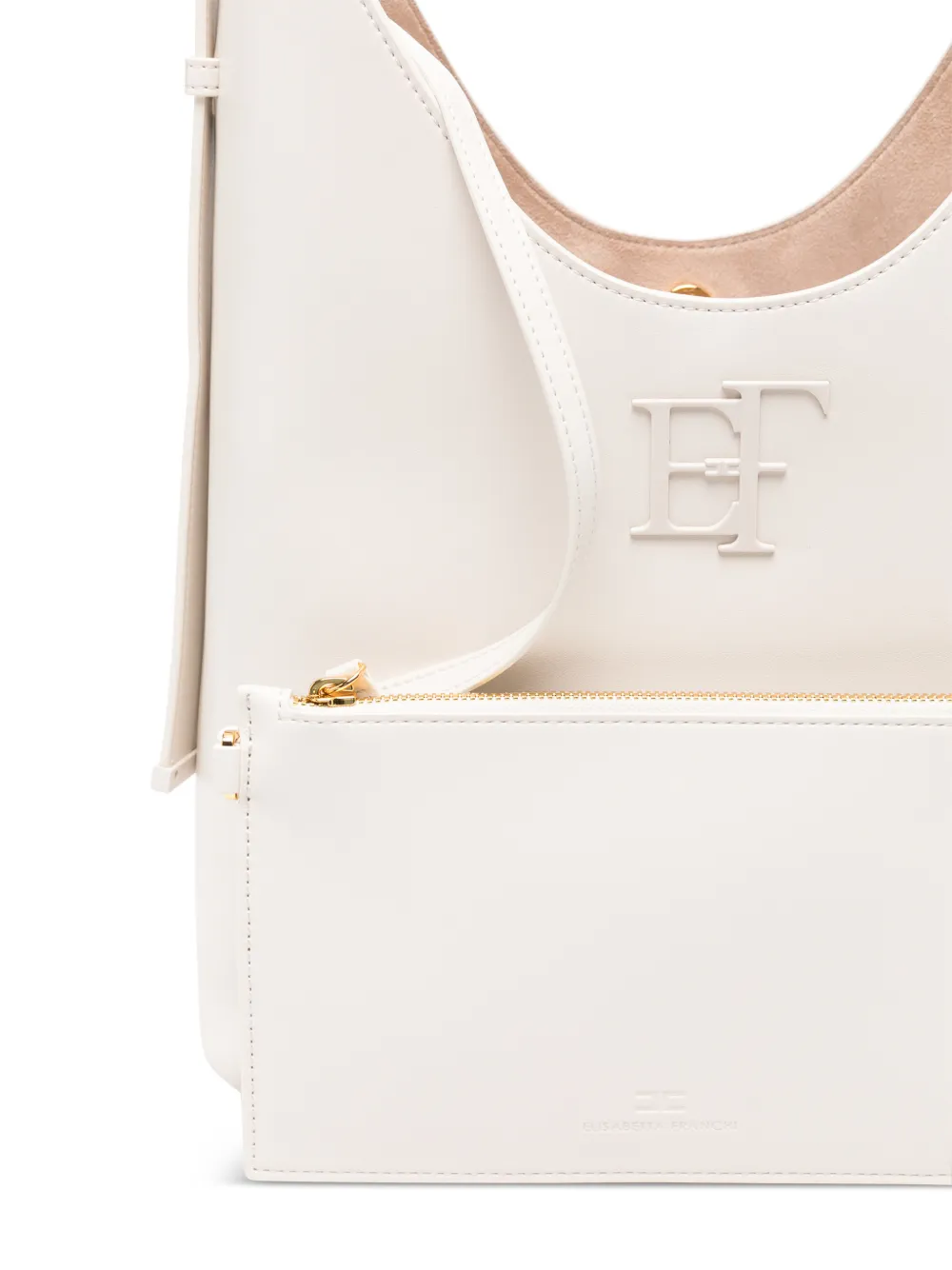 Elisabetta Franchi Schoudertas met logo-reliëf Wit