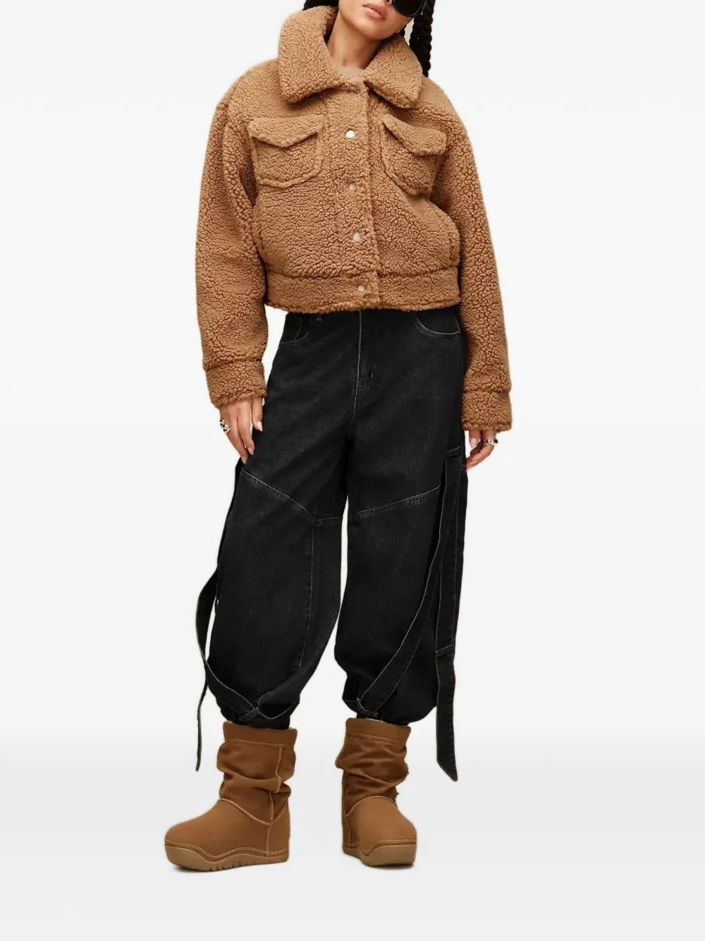 UGG Frankie jack van imitatielamswol Bruin