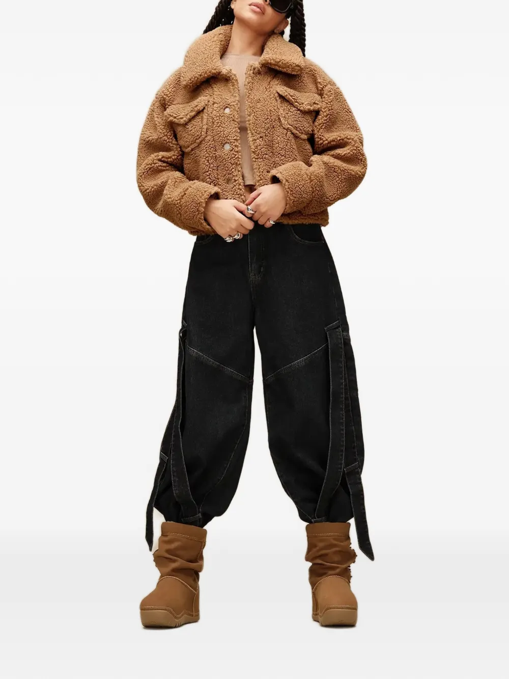 UGG Frankie jack van imitatielamswol Bruin