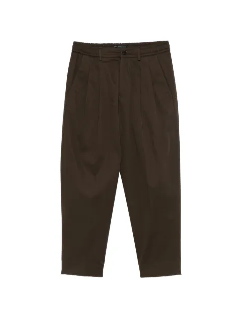 Low Brand pleated elasticated-waistband straight-leg trousers