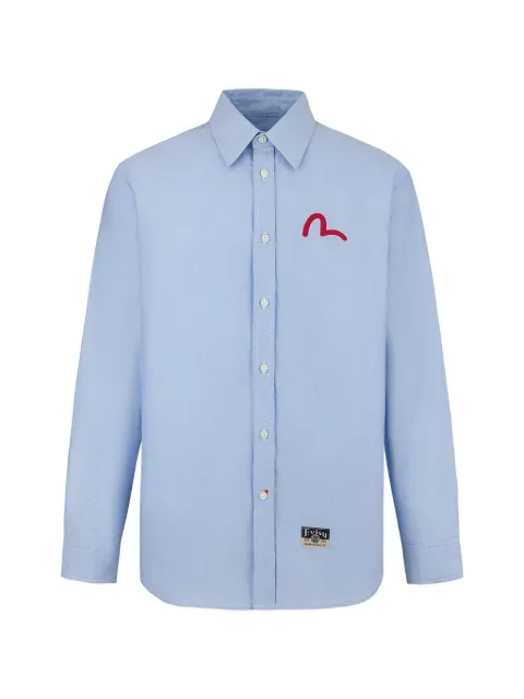 EVISU Seagull logo-embroidered button-down shirt