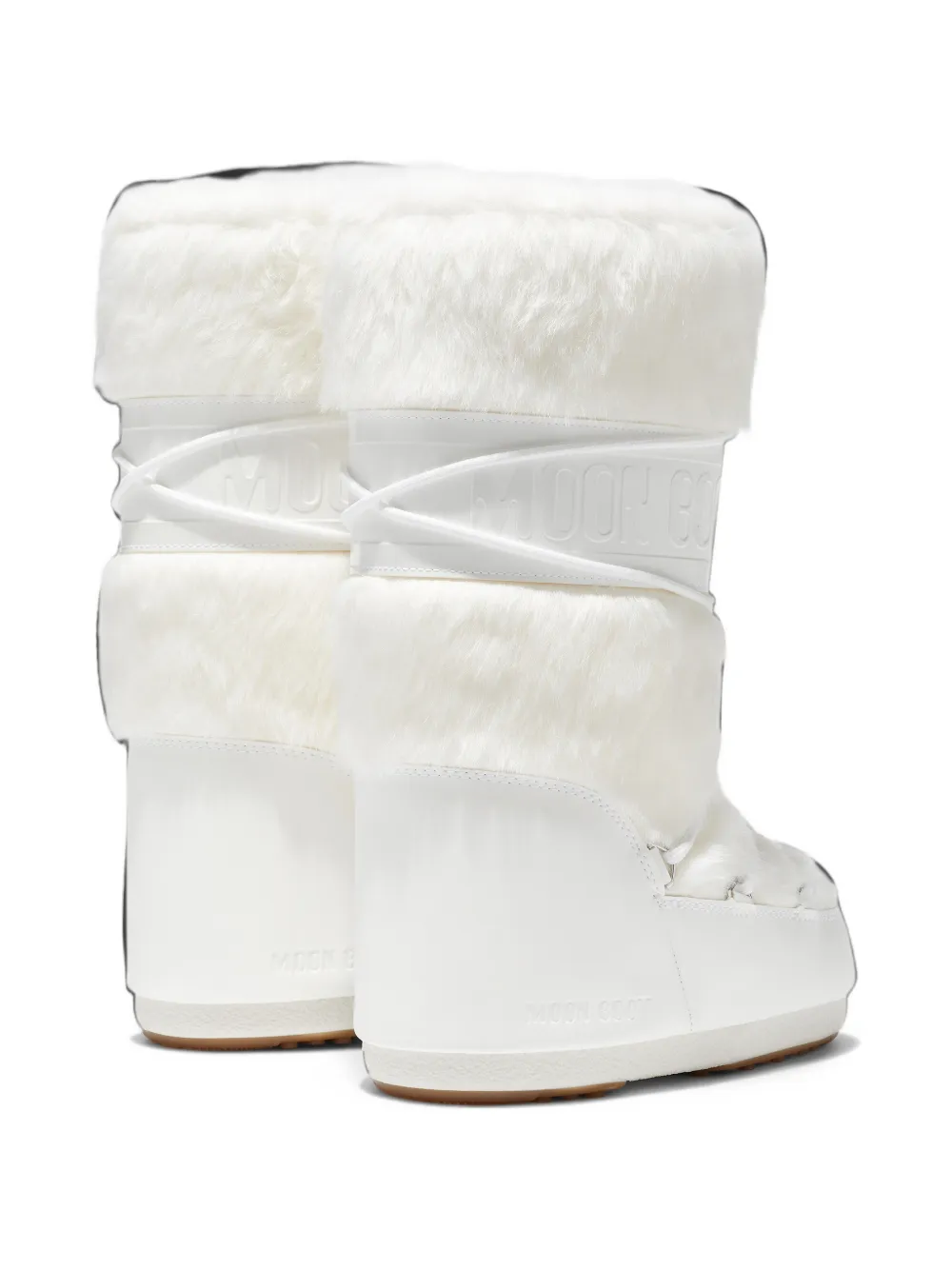Moon Boot Kids Icon faux-fur panelled boots Wit