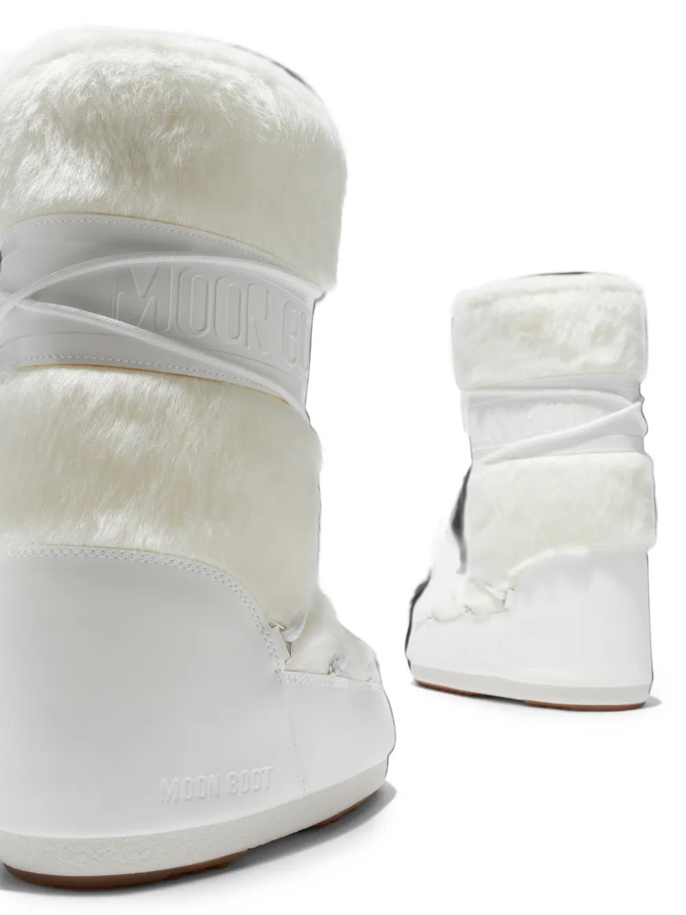 Moon Boot Kids Icon faux-fur panelled boots Wit