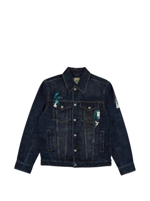 EVISU paint-splatter Daicock denim jacket