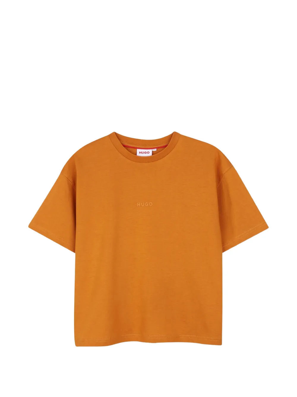 HUGO KIDS T-Shirt mit Logo-Print - Orange