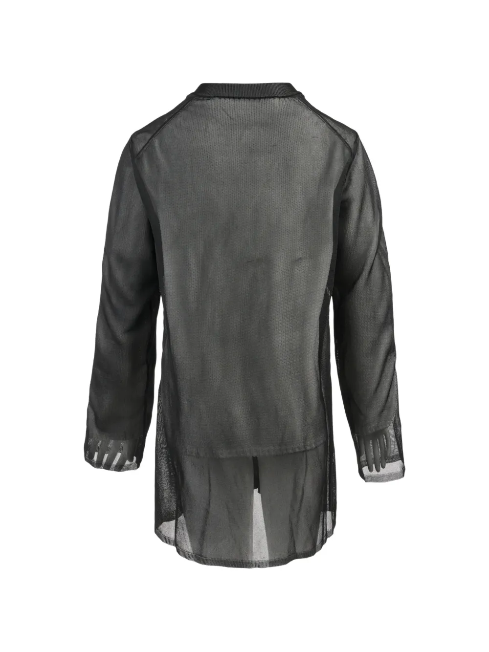 Comme Des Garçons sheer button-up cardigan Zwart