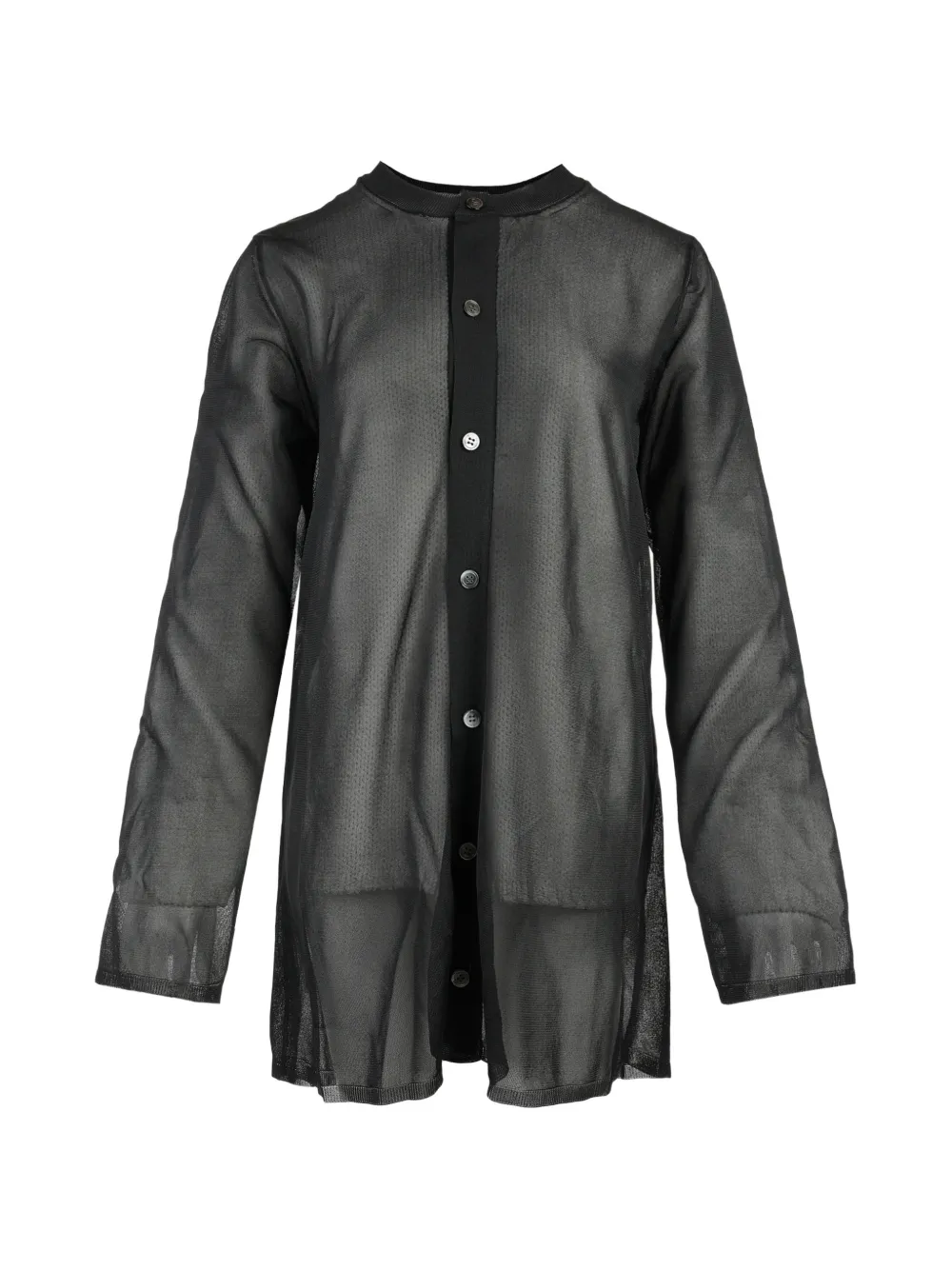 Comme Des Garçons sheer button-up cardigan - Schwarz