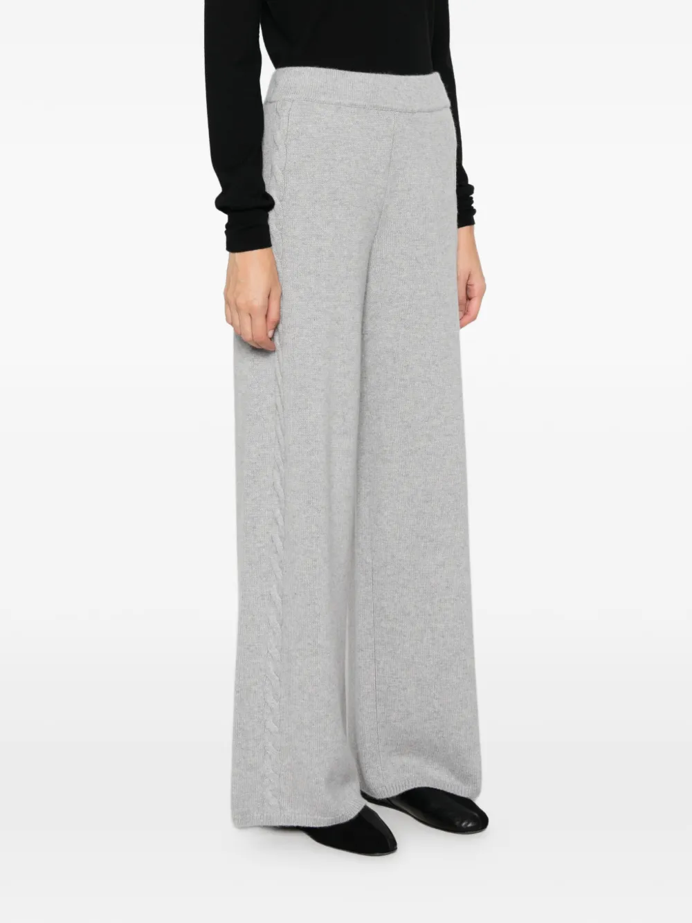 Lisa Yang Olanda cable-knit palazzo pants Grijs