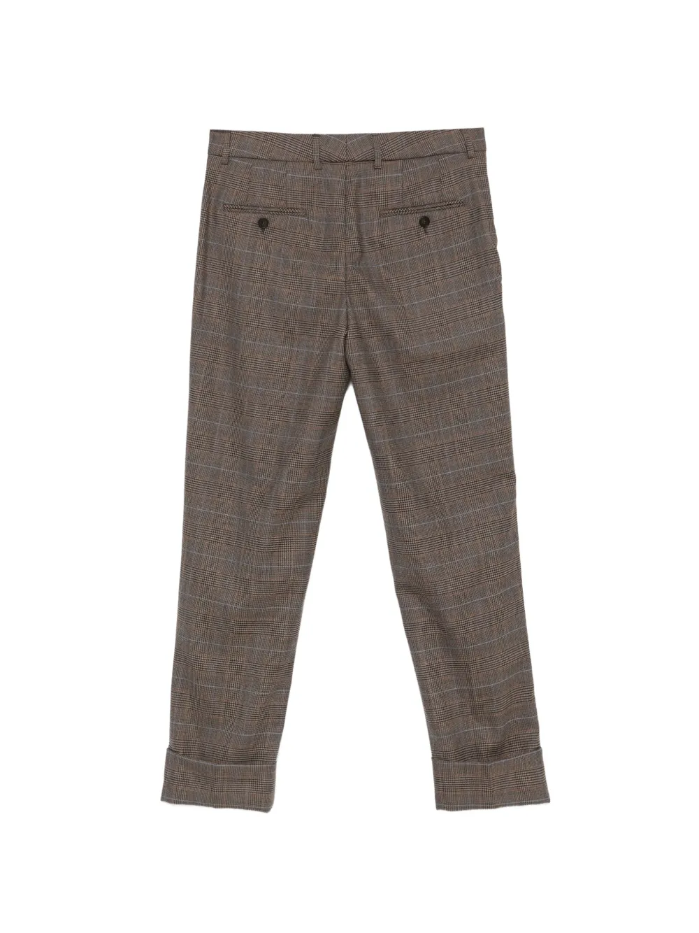 Incotex Broek met Prince of Wales-ruit en omgeslagen pijpen Bruin