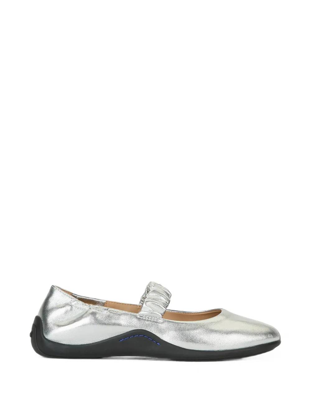 Ash Maya Ruched Ballet Flats In Silver
