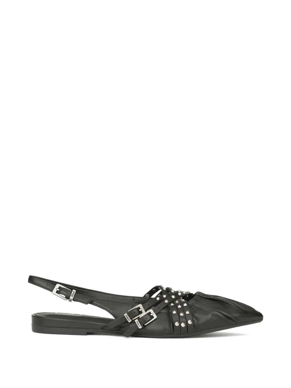Ash Bianca studded leather ballet flats - Nero