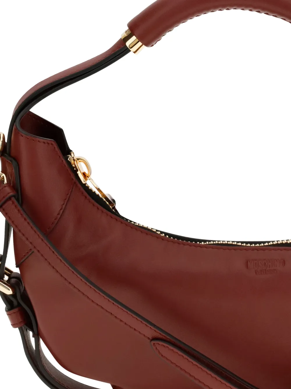 Moschino logo-debossed shoulder bag Bruin