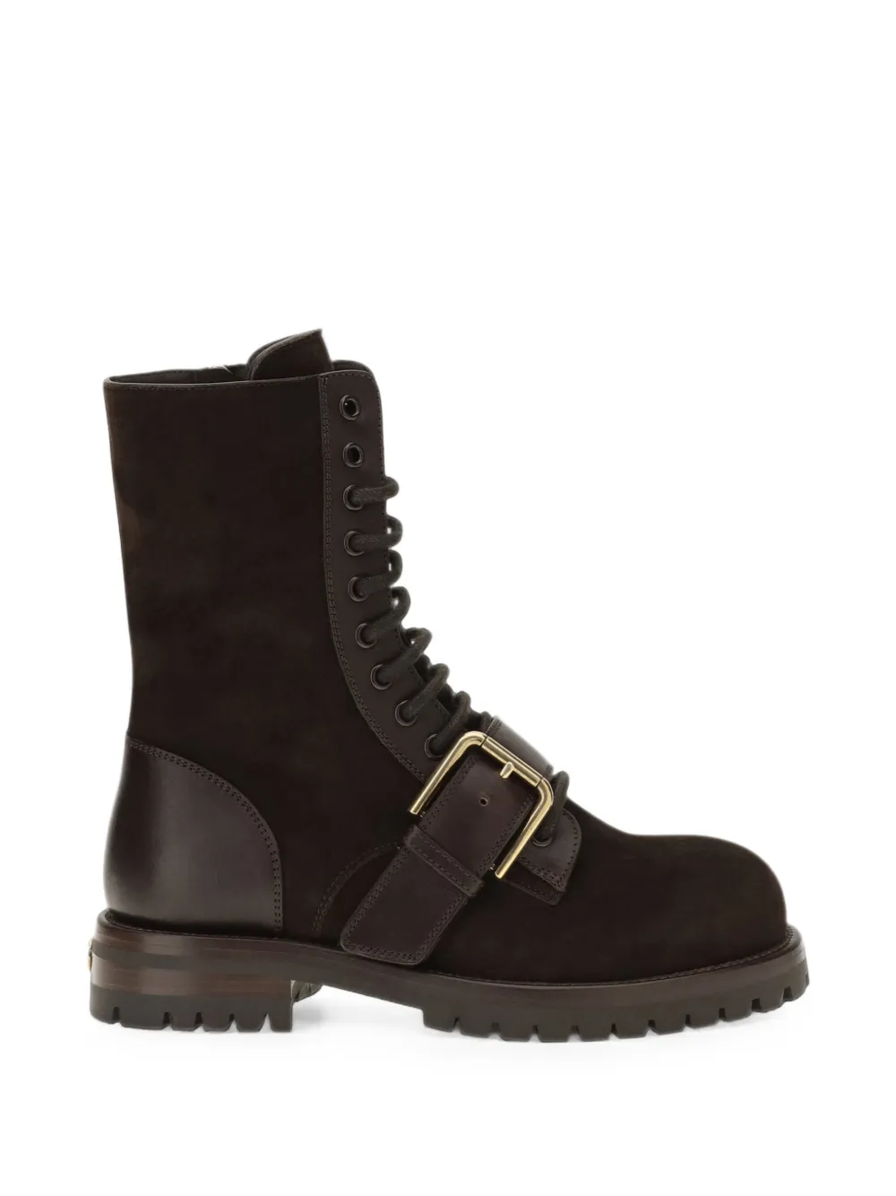 Dolce & Gabbana buckle-detail lace-up boots - Marron Dolce & Gabbana buckle-detail lace-up boots - Marron
