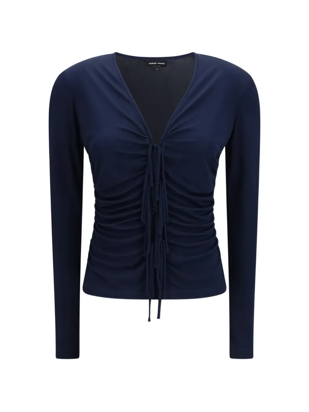 Giorgio Armani ruched tie-fastening blouse - Blue