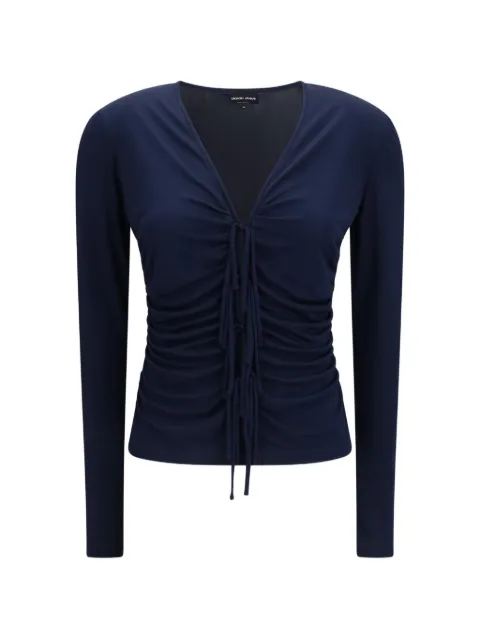 Giorgio Armani ruched tie-fastening blouse