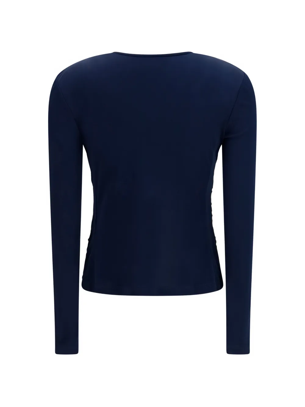 Giorgio Armani Blouse met striksluiting en ruches Blauw