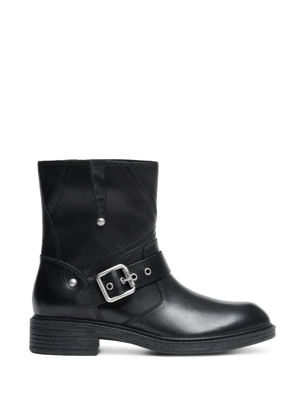 Ash Floss Flower leather biker boots in Black