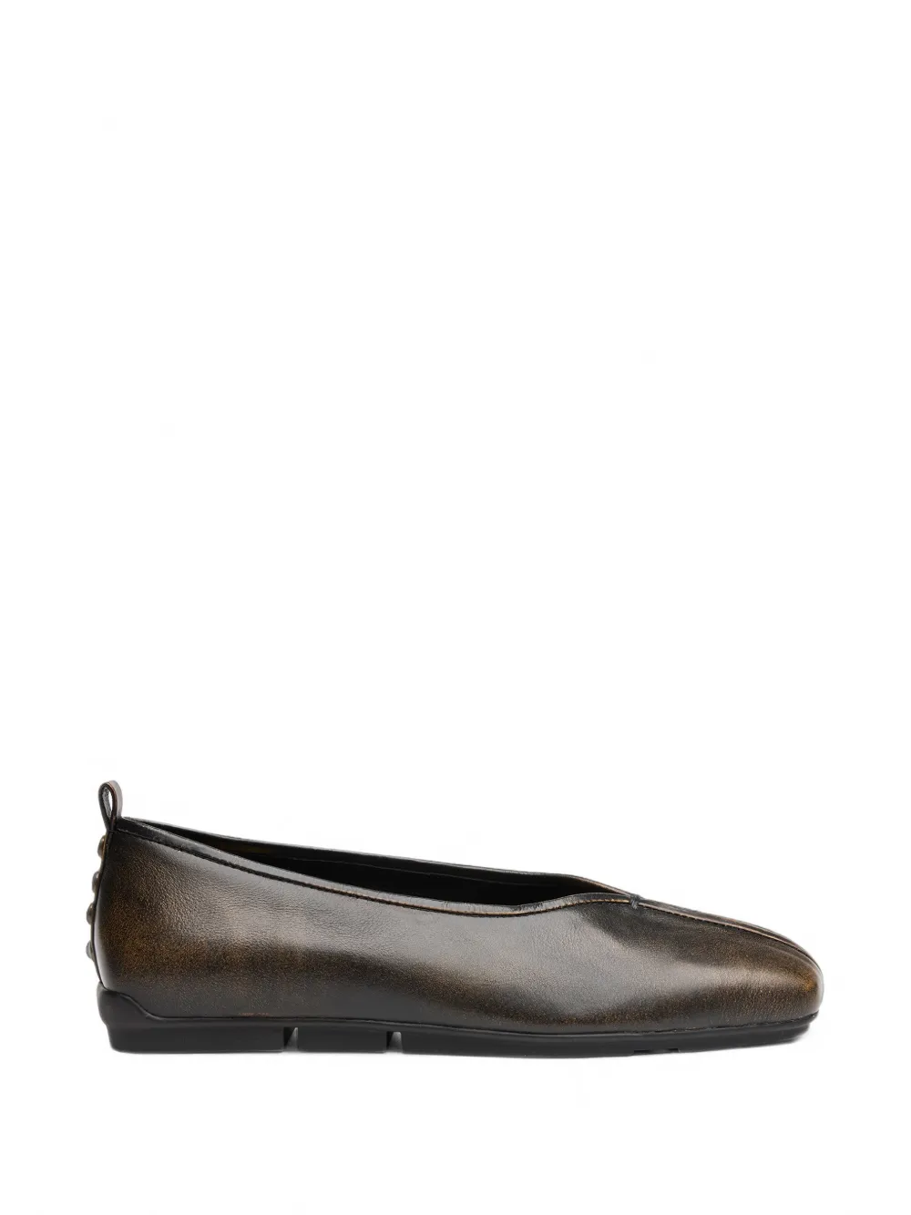 Ash Breeze Stud-embellished Ballet Flats In Brown