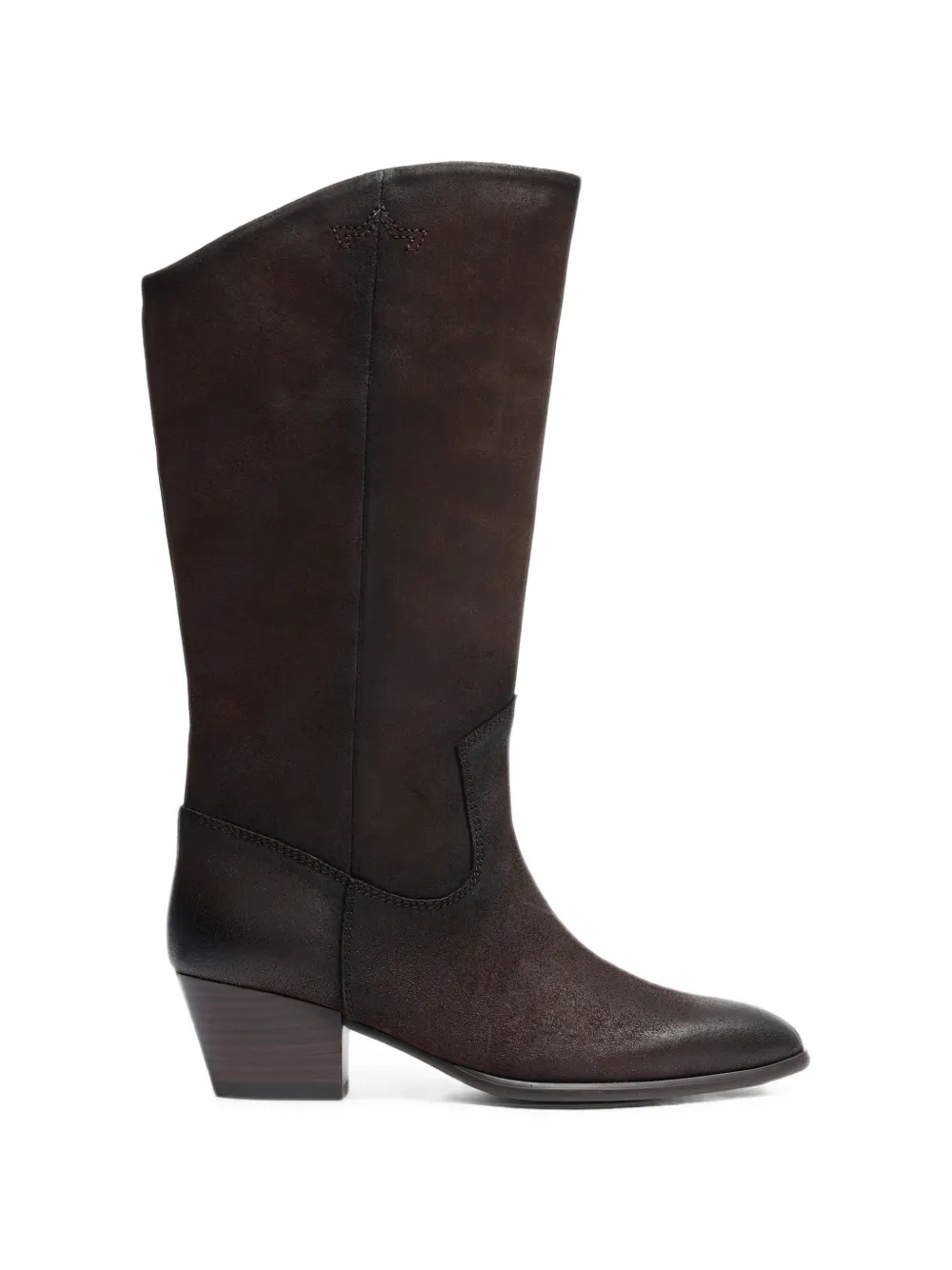Ash Freedom Leather Cowboy Boots In Brown