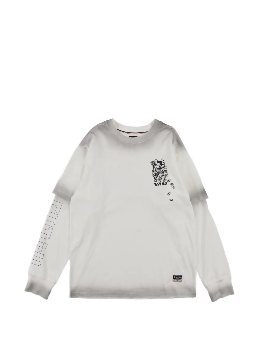 EVISU layered-sleeve graphic-print T-shirt