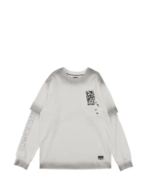 EVISU layered-sleeve graphic-print T-shirt