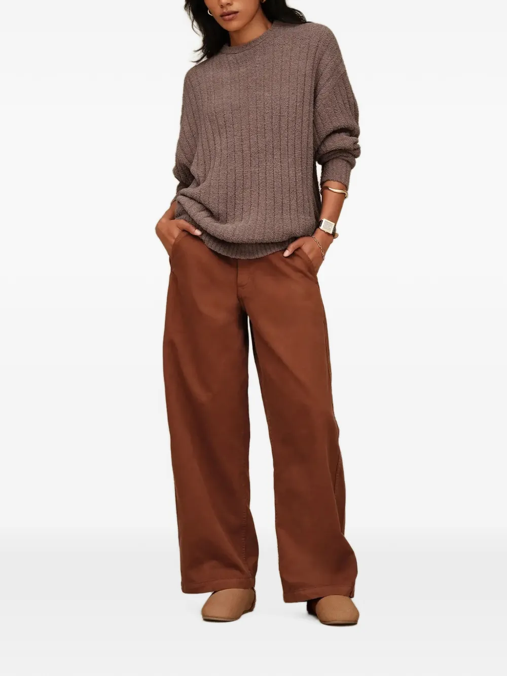 UGG Ribgebreide trui Bruin