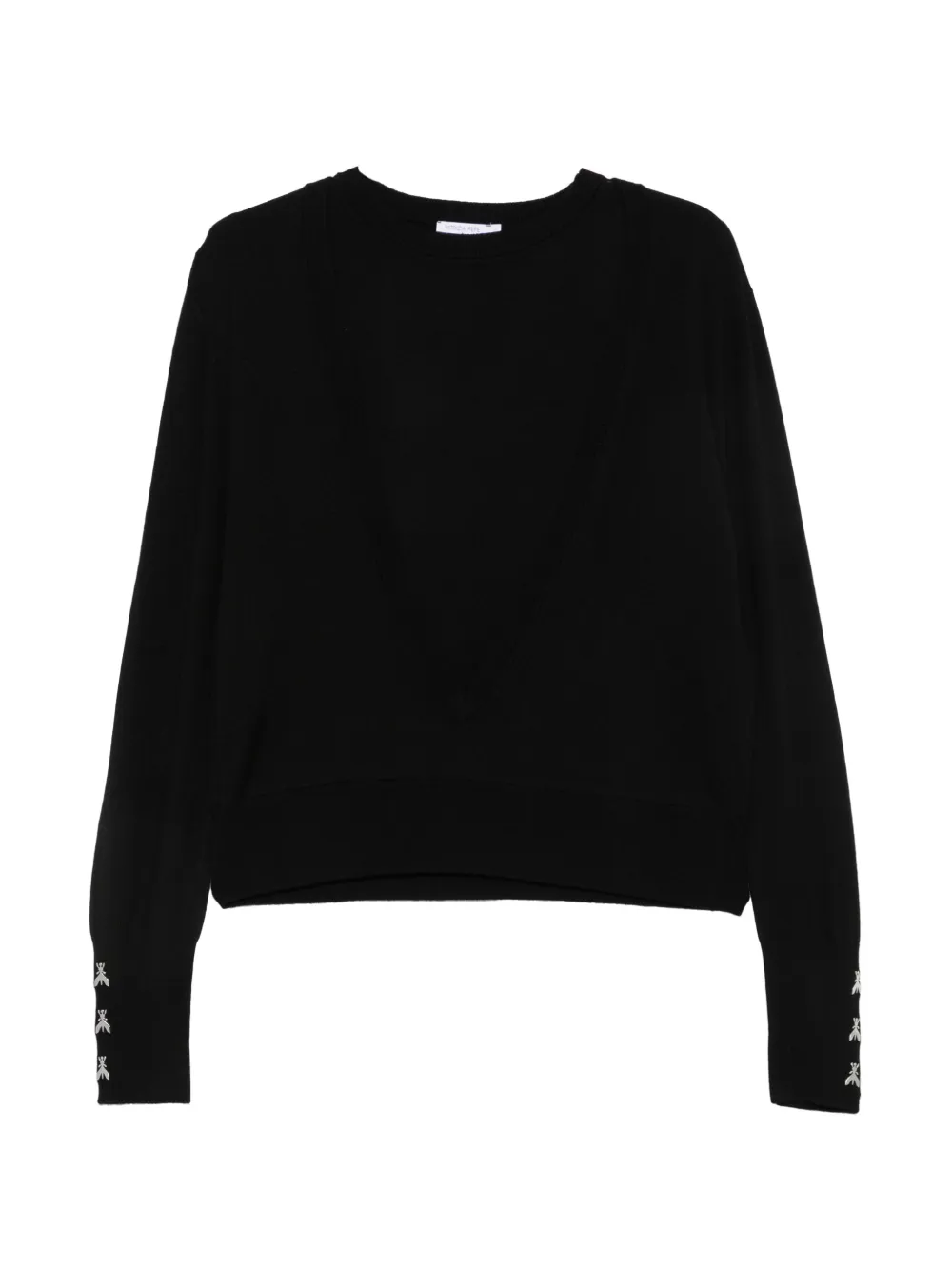 Patrizia Pepe embellished cut-out sweater - Noir