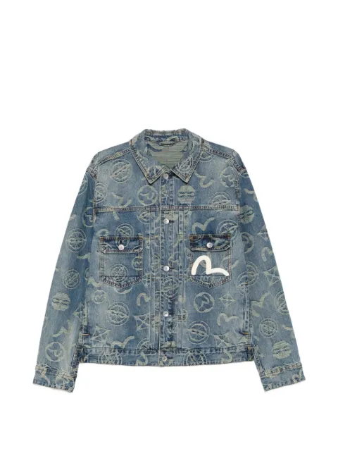 EVISU monogram-jacquard denim jacket