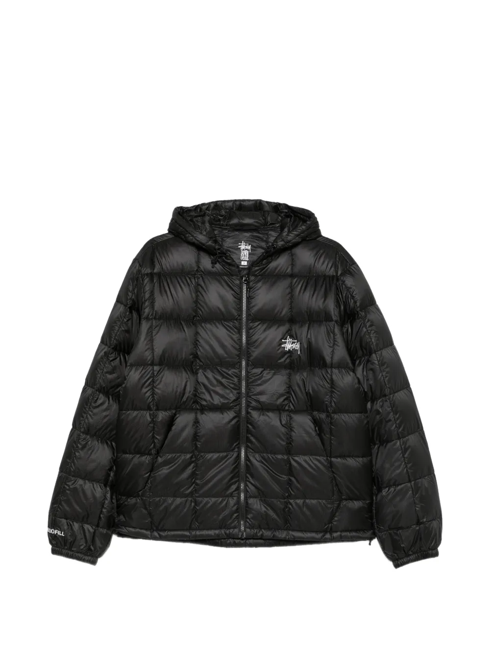 Stüssy quilted hooded puffer jacket - Schwarz