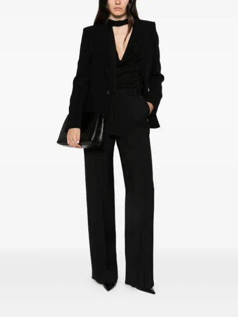 Babylone Paris logo-plaque wide-leg trousers