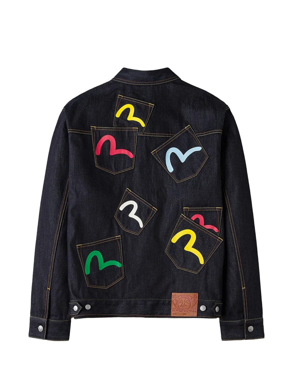EVISU Denim jack met Seagull-print Blauw