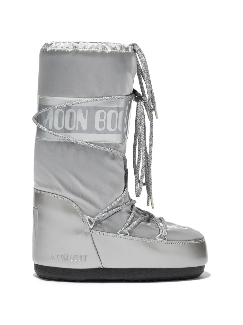 Moon Boot Icon Glance silver satin boots