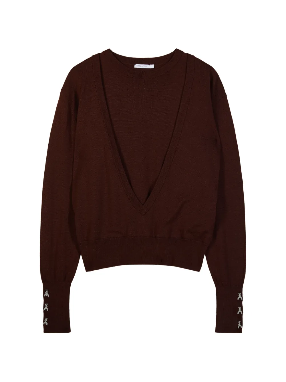 Patrizia Pepe layered-effect fly-detail sweater