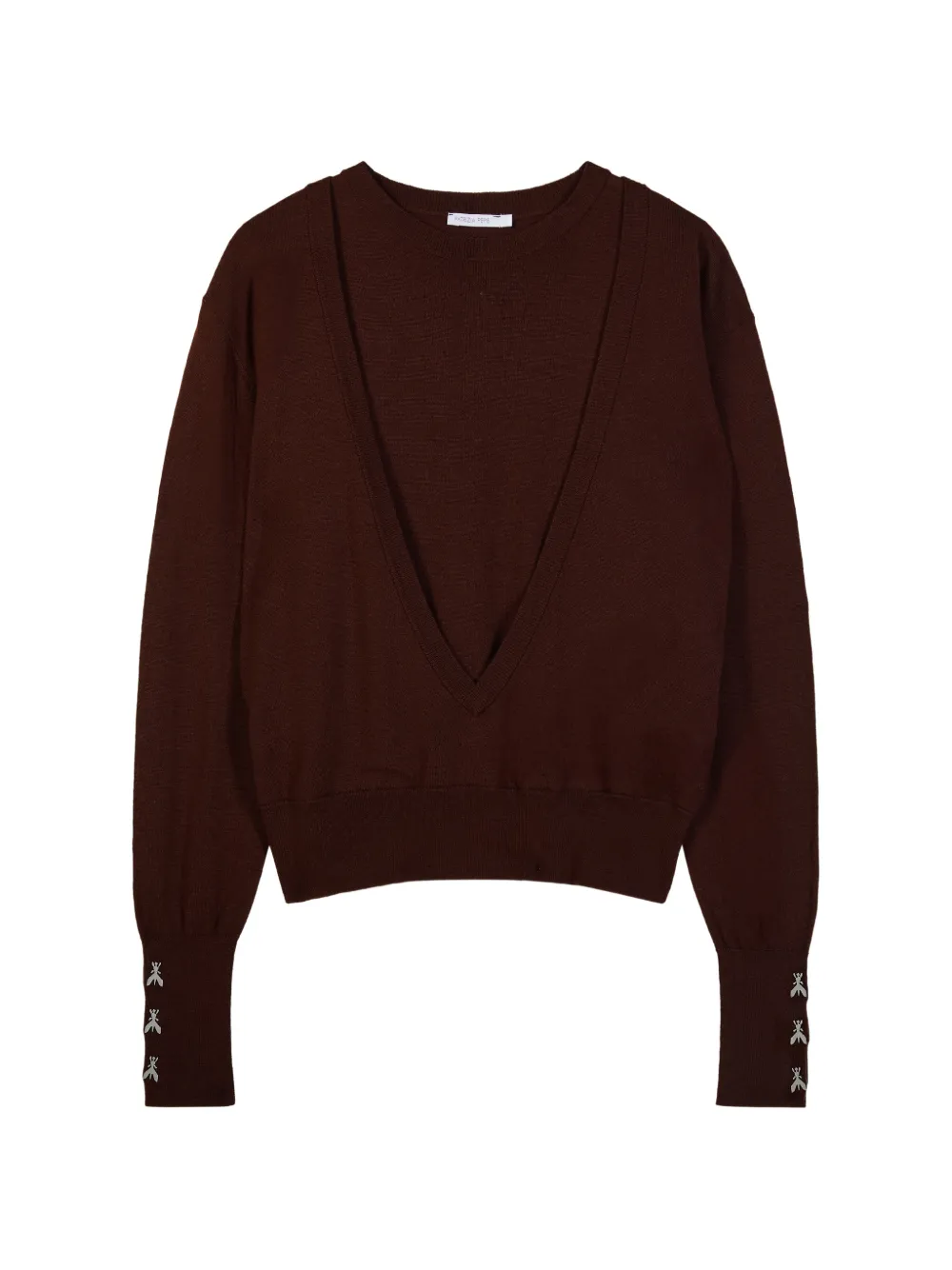 Patrizia Pepe layered-effect fly-detail sweater