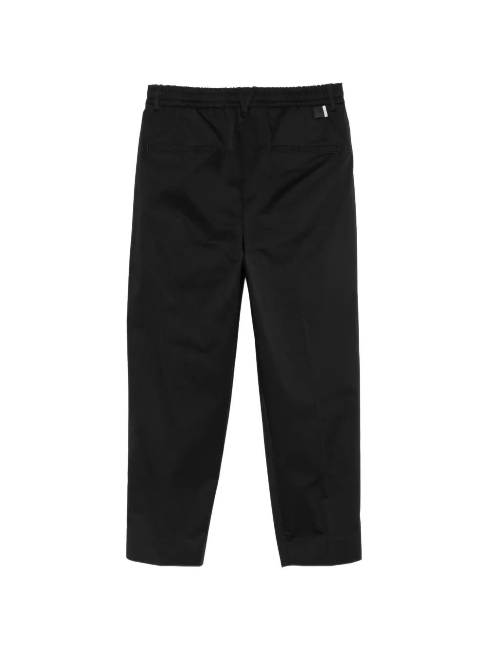 Low Brand Straight broek met elastische taille Zwart