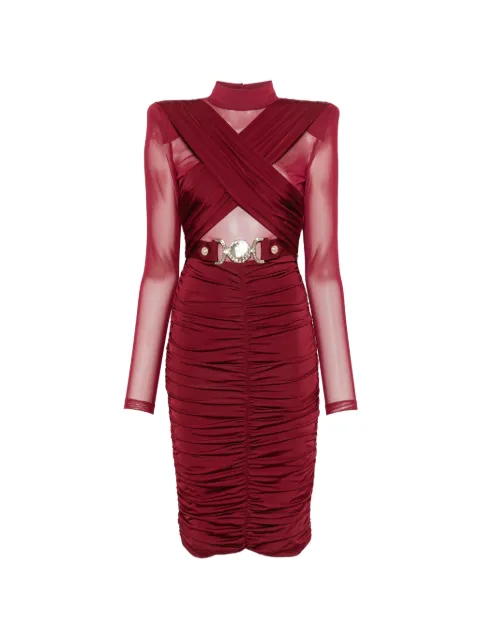 Babylone Paris vestido corto fruncido con cinturón