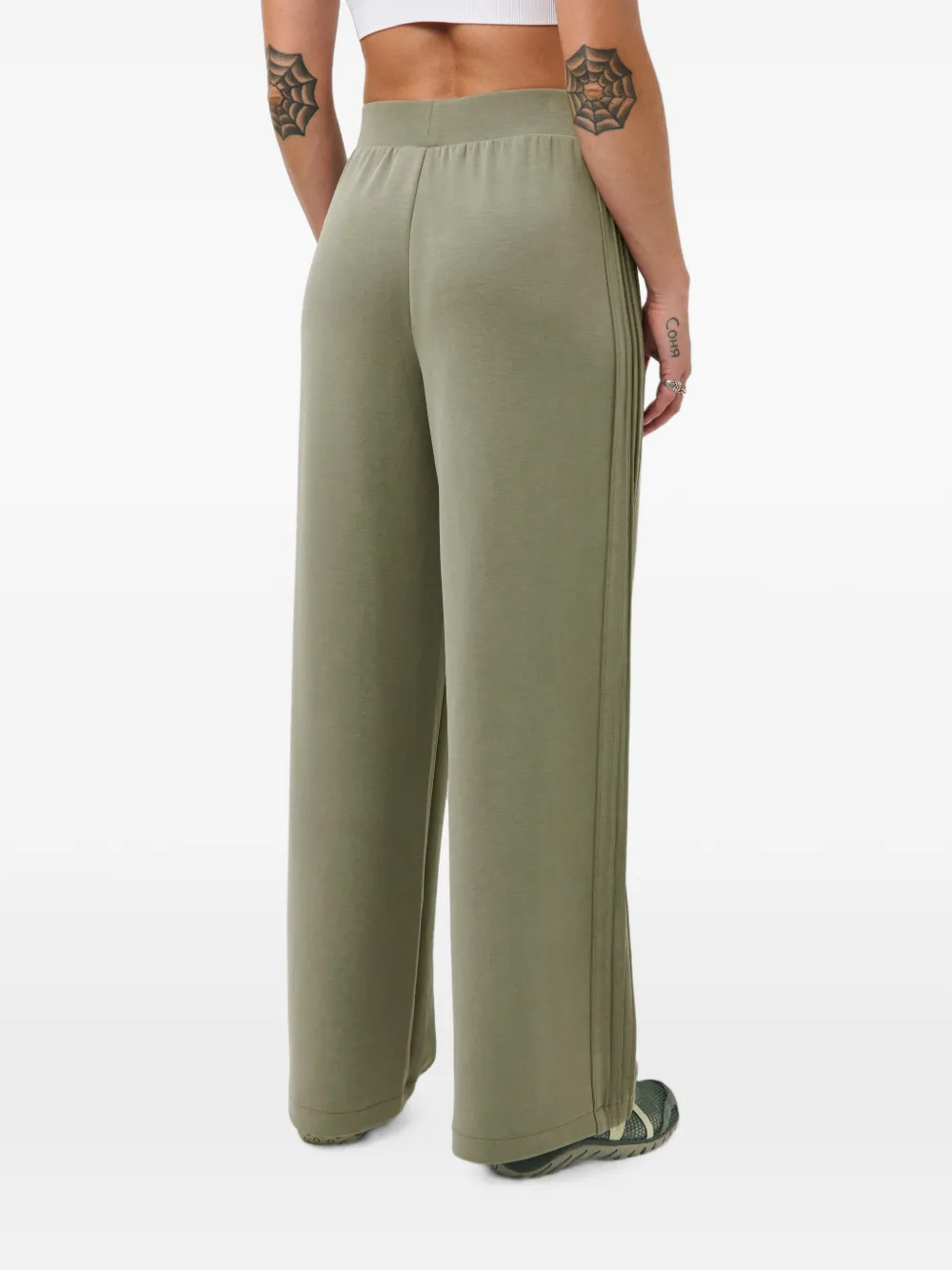 Sweaty Betty Sand Wash trainingsbroek met wijde pijpen en zijstreep Groen