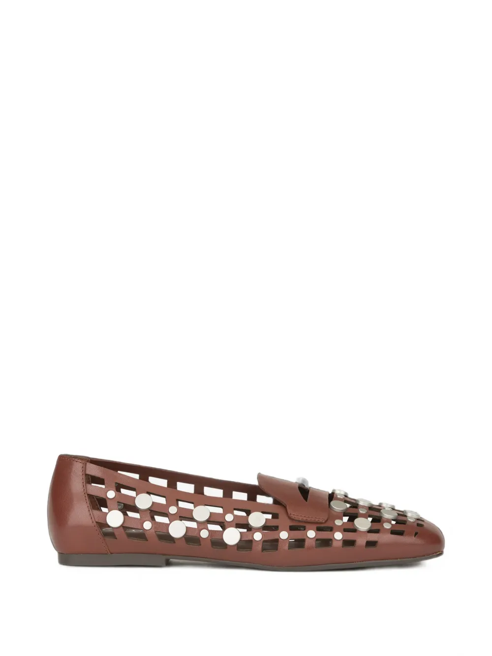 Ash Bali Stud-embellished Cut-out Loafers In Red