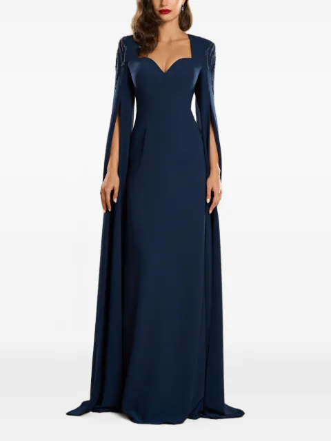 CRISTALLINI Carol cape-sleeve maxi dress