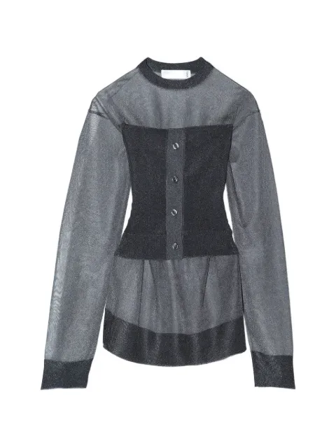 Toga sheer button-up sweater