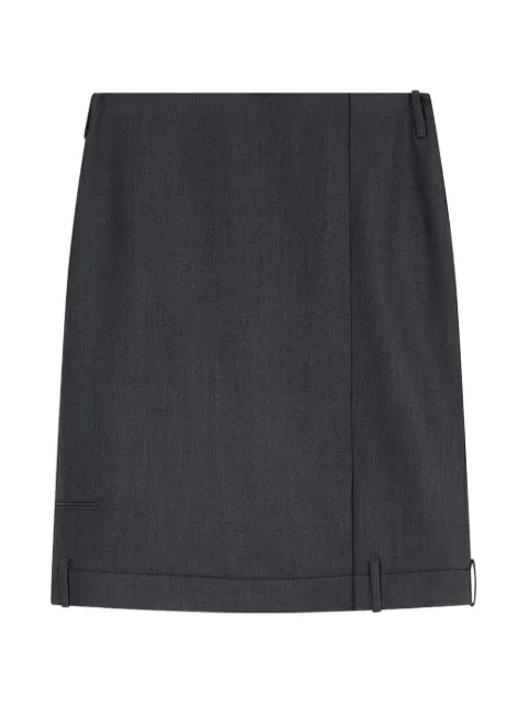 Open YY belt-loops slit-detail midi skirt