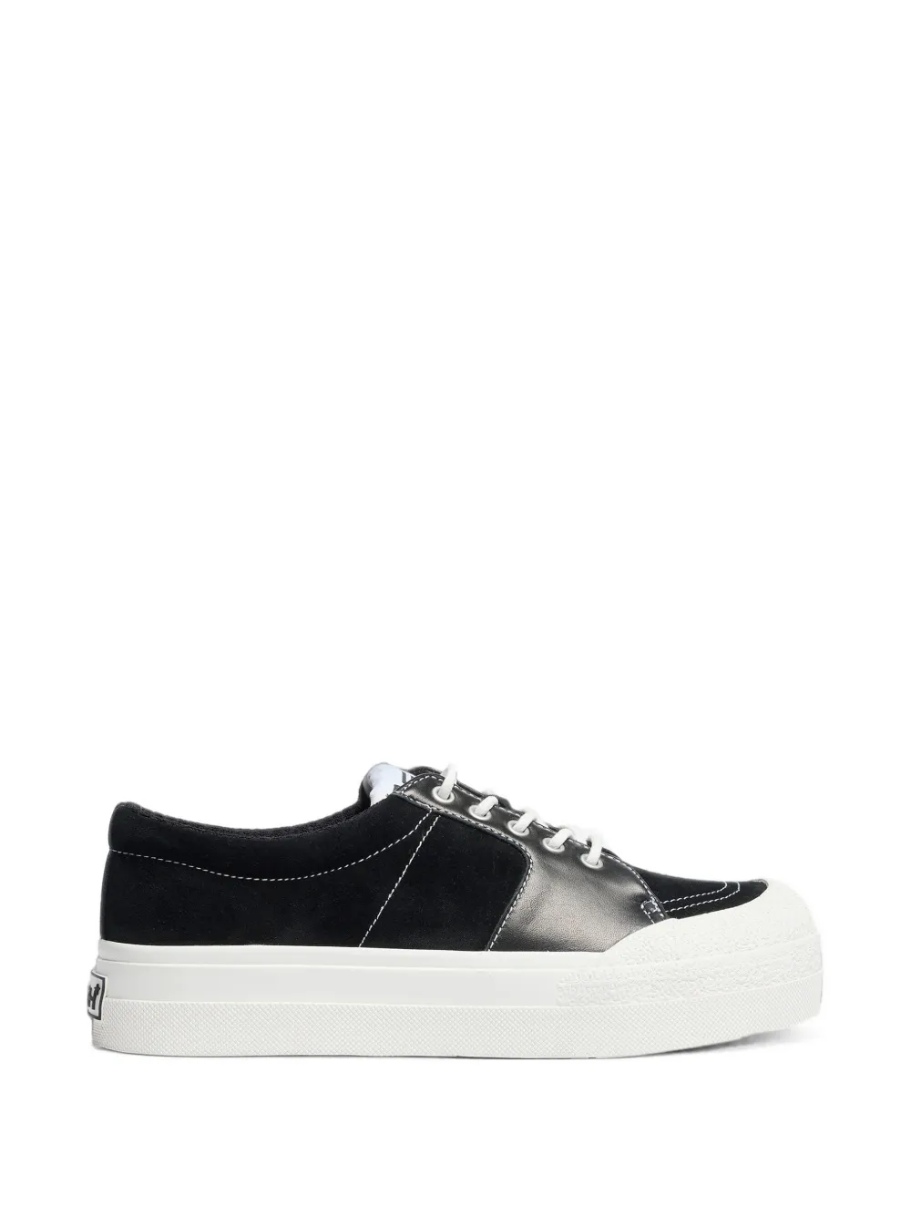 Ash Aster Panelled Leather Low-top Sneakers In Black
