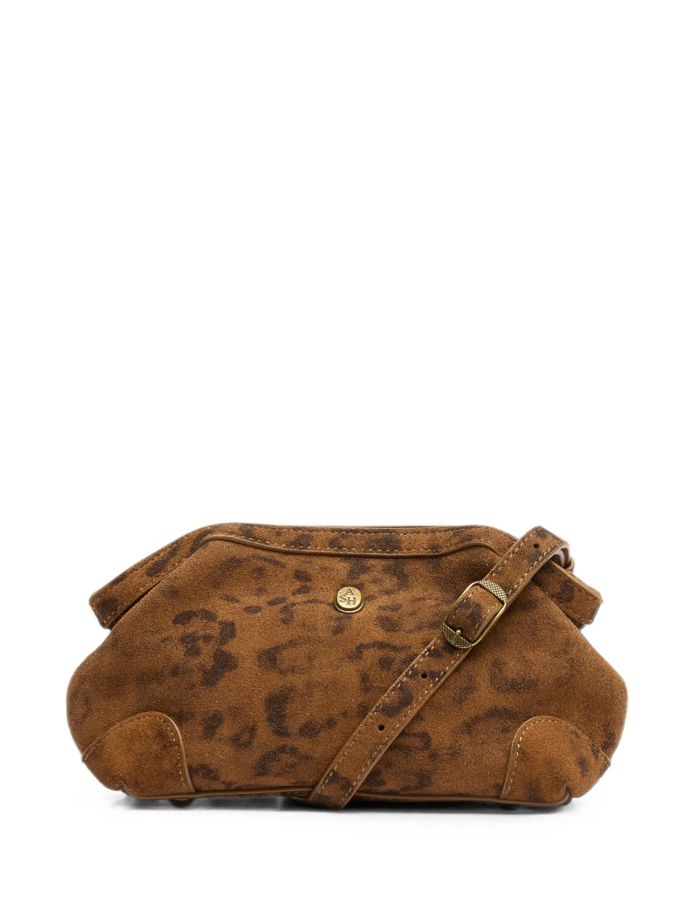 Ash July Leopard-print Suede Mini Bag In Brown