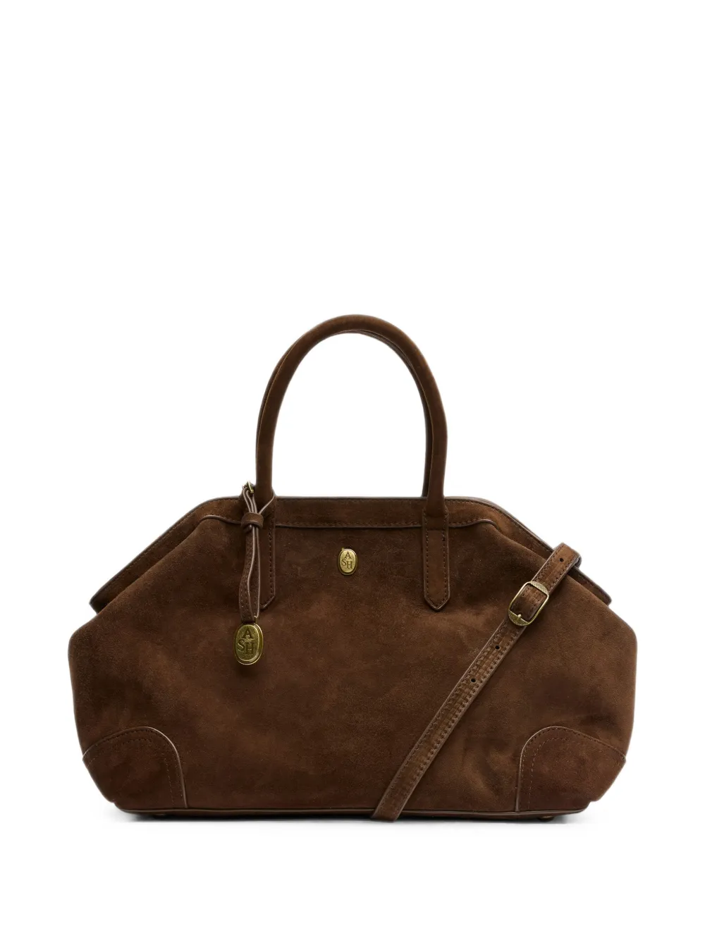 Ash Justine Suede Tote Bag In Brown
