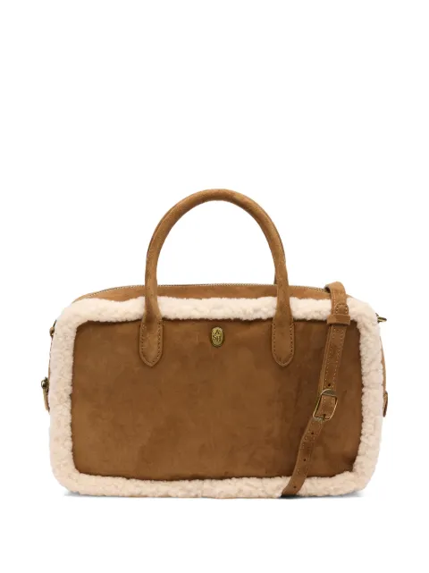 Ash Becca shearling-trim suede tote bag
